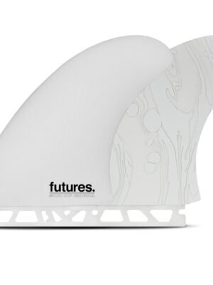 Futures SOC Fiberglass Twin Fin Set-White Marble